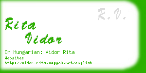 rita vidor business card